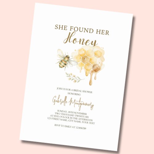 She Found Her Honey Bridal Shower Invitation