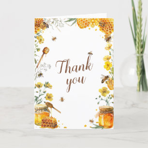 She Found her Honey Bridal Shower Letterpress Thank You Card