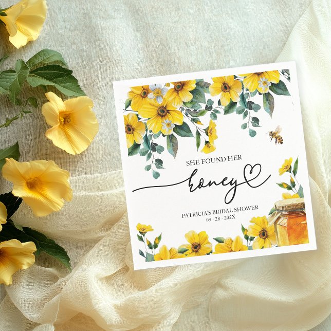 She Found Her Honey Bridal Shower Napkins (Creator Uploaded)