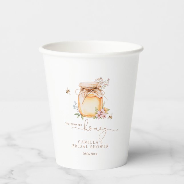 She Found Her Honey Bridal Shower  Paper Cups (Front)