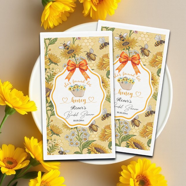 She Found Her Honey Bridal Shower   Paper Guest Towels (Creator Uploaded)
