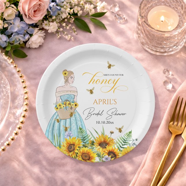 She Found Her Honey Bridal Shower   Paper Plates (Creator Uploaded)
