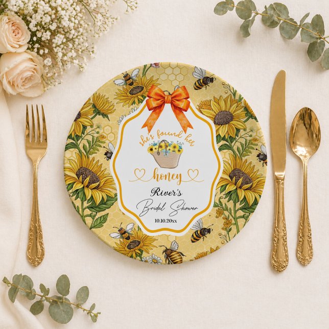 She Found Her Honey Bridal Shower   Paper Plates (Creator Uploaded)