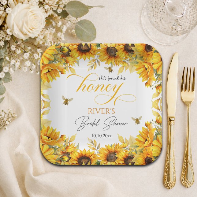 She Found Her Honey Bridal Shower   Paper Plates (Creator Uploaded)