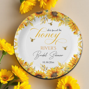 She Found Her Honey Bridal Shower   Paper Plates