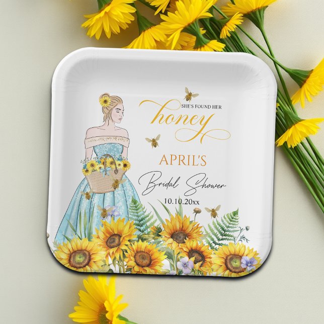 She Found Her Honey Bridal Shower   Paper Plates (Creator Uploaded)