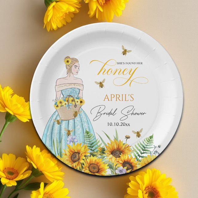 She Found Her Honey Bridal Shower   Paper Plates (Creator Uploaded)