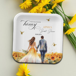She Found Her Honey Bridal Shower   Paper Plates