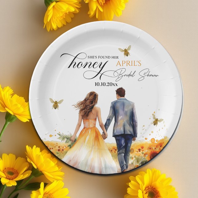 She Found Her Honey Bridal Shower   Paper Plates (Creator Uploaded)