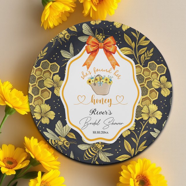 She Found Her Honey Bridal Shower   Paper Plates (Creator Uploaded)