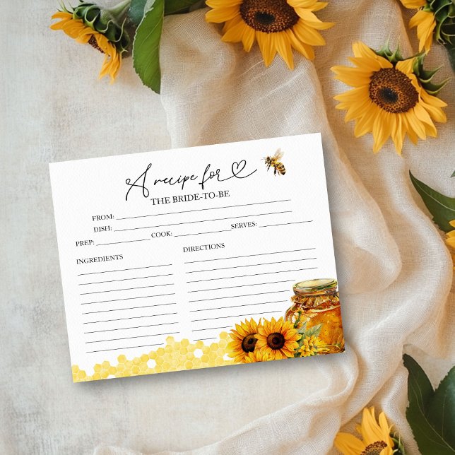 She Found Her Honey Bridal Shower Recipe Card (Creator Uploaded)