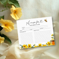 She Found Her Honey Bridal Shower Recipe Card