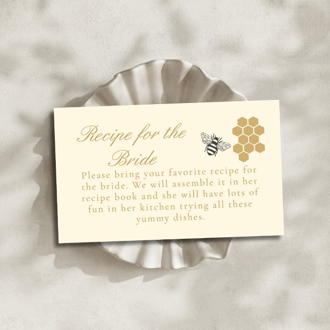 She Found Her Honey Bridal Shower Recipe Request  Enclosure Card (Creator Uploaded)