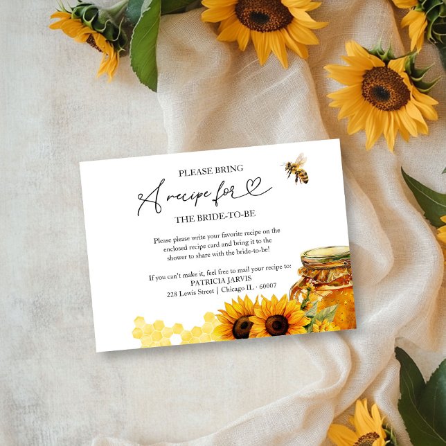 She Found Her Honey Bridal Shower Recipe Request Invitation (Creator Uploaded)