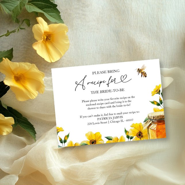 She Found Her Honey Bridal Shower Recipe Request Invitation (Creator Uploaded)