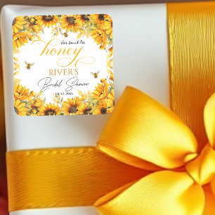 She Found Her Honey Bridal Shower   Square Sticker