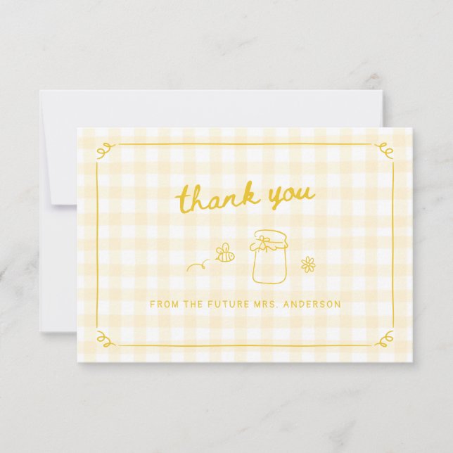 She Found Her Honey Bridal Shower Thank You Card (Front)