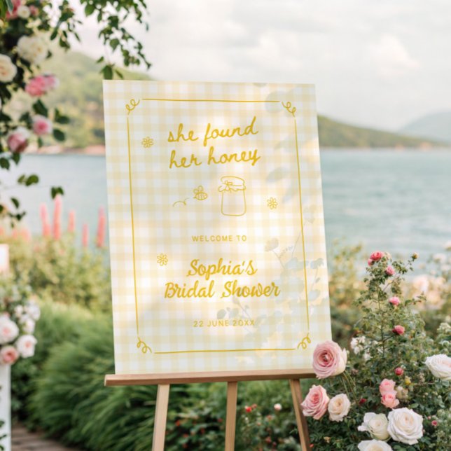 She Found Her Honey Bridal Shower Welcome Foam Board (Creator Uploaded)