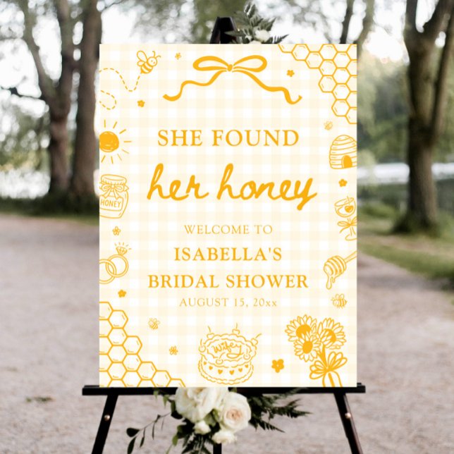 She Found Her Honey Bridal Shower Welcome Sign (She Found Her Honey Bridal Shower Welcome Sign)