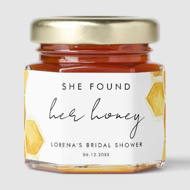 She Found Her Honey Cute Honey Jar Favors (Front)
