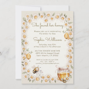 She Found Her Honey Daisy Flowers Bridal Shower Invitation