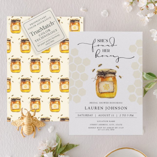 She Found Her Honey Elegant Bee Bridal Shower Invitation (Creator Uploaded)