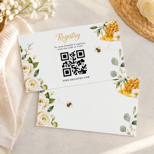 She Found Her Honey Elegant Floral Gold Custom Enclosure Card