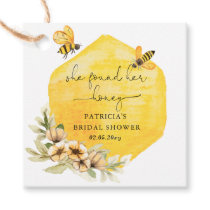 She Found Her Honey Floral Bee Bridal Shower Favor Tags