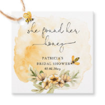 She Found Her Honey Floral Bee Bridal Shower Favor Tags