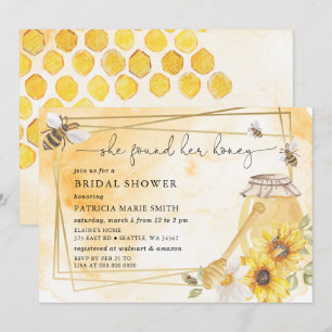She Found Her Honey Floral Bee Bridal Shower Invitation