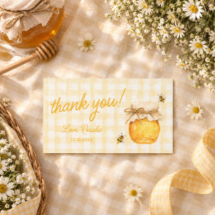 She Found Her Honey Gingham Thank You Favor Note Card