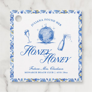 She Found Her Honey Honey Blue Greece Bachelorette Favor Tags