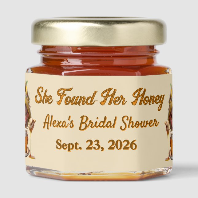 She Found Her Honey  Jar Favors (Front)
