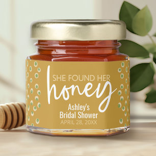 She Found Her Honey - Mod Polka Dots Bridal Shower Jar Favors