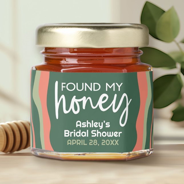 She Found Her Honey - Organic Curves Bridal Shower Honey Jar Favors (Found My Honey - Bridal Shower Honey Jar Favor)