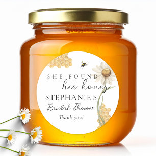She Found Her Honey Personalized Bridal Shower Classic Round Sticker