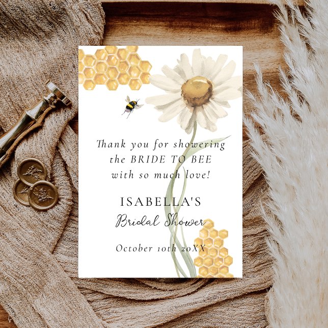 She Found Her Honey Personalized Bridal Shower Thank You Card (Creator Uploaded)