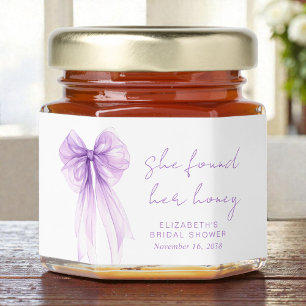 She Found Her Honey Purple Bow Bridal Shower Jar Favors