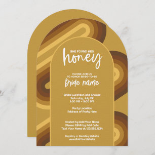 She Found Her Honey - Retro Stripes Bridal Shower Invitation