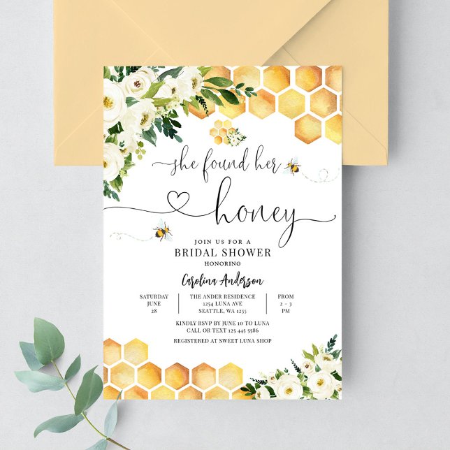 She Found Her Honey Rustic Bridal Couple Shower Invitation (Creator Uploaded)