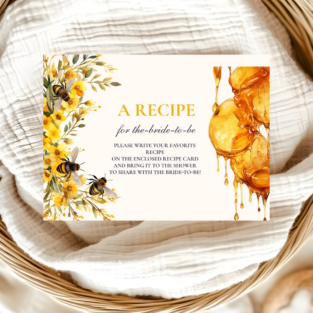  She Found Her Honey Rustic Bridal Recipe Enclosure Card (Creator Uploaded)