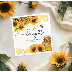 She Found Her Honey Sunflower Bridal Shower Napkins