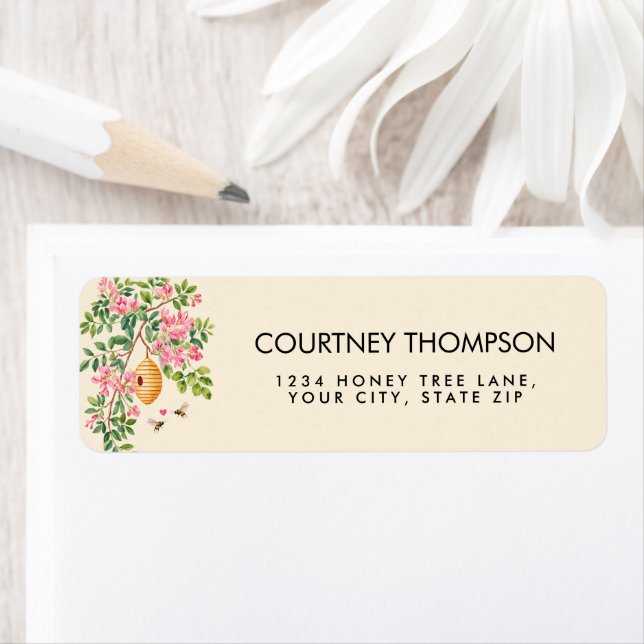 She Found Her Honey Watercolor Bridal Shower  Label (Insitu)