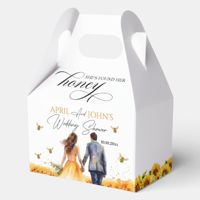 She Found Her Honey Wedding Shower  Favor Boxes (Front)