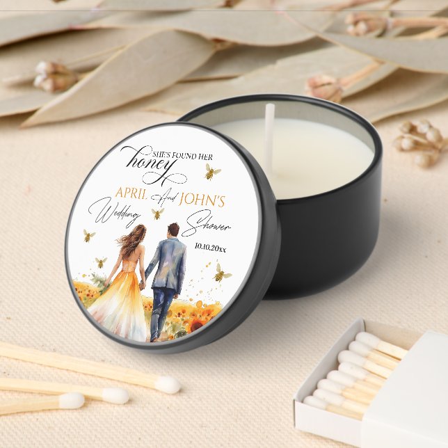 She Found Her Honey Wedding Shower  Mini Candle Favors (Insitu)