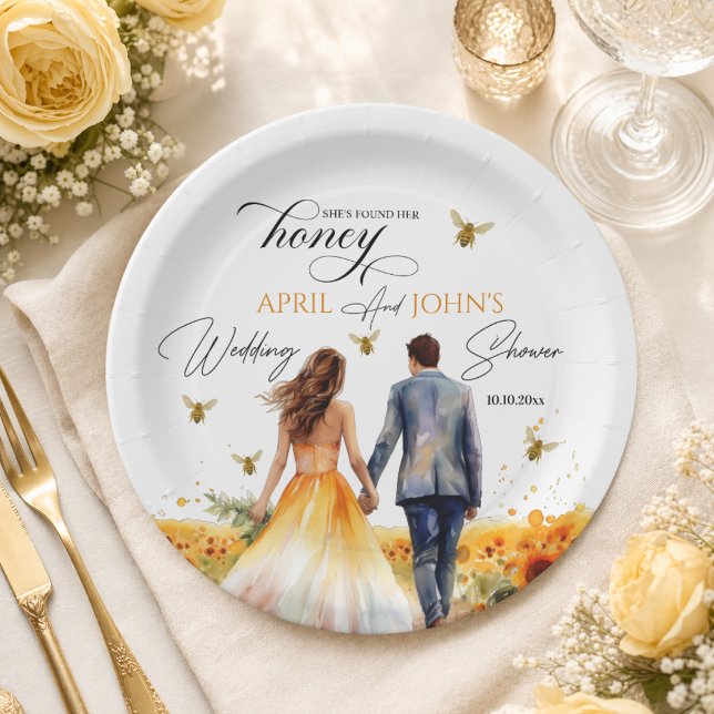 She Found Her Honey Wedding Shower  Paper Plates (Creator Uploaded)