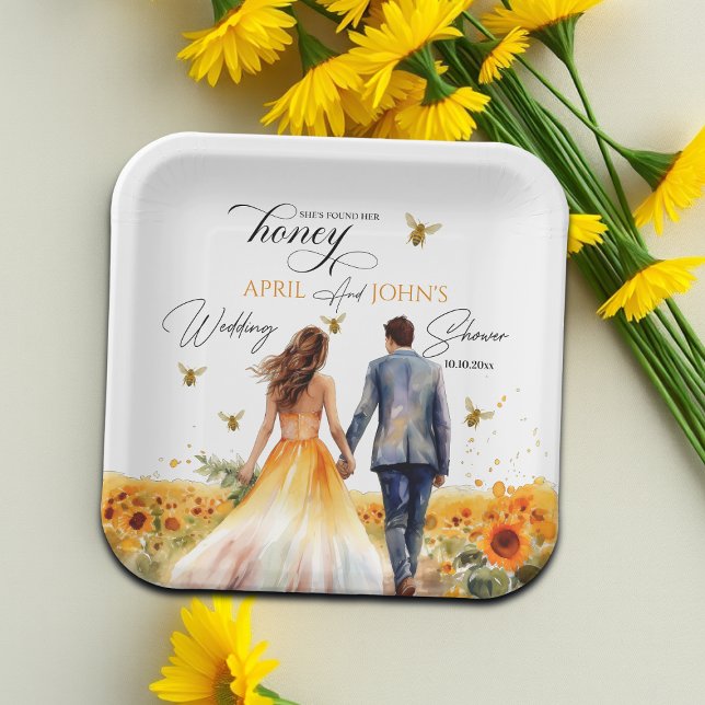 She Found Her Honey Wedding Shower  Paper Plates (Creator Uploaded)