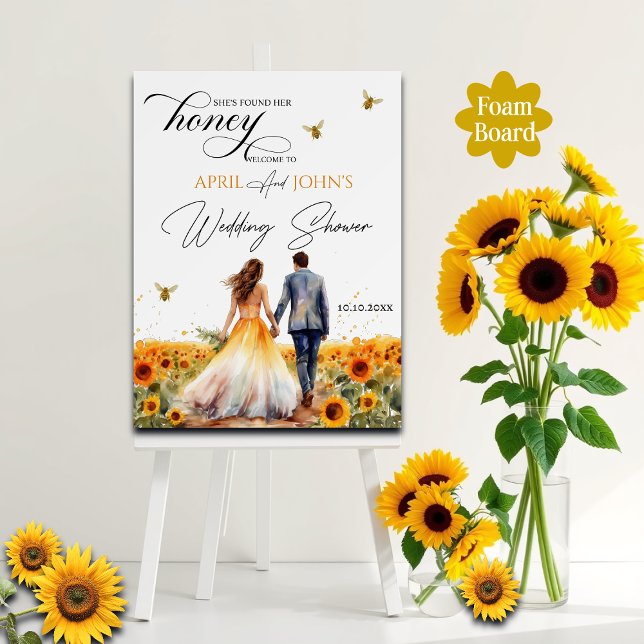 She Found Her Honey Wedding Shower Welcome Foam Board (Creator Uploaded)