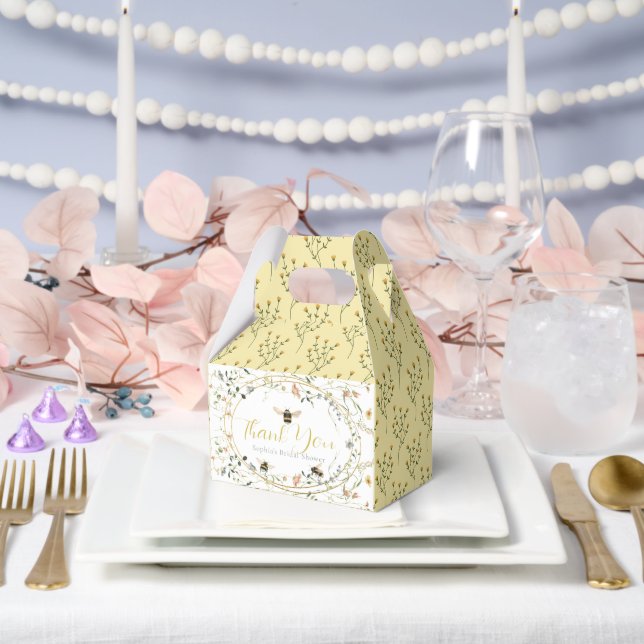 She found her Honey Wildflower Bridal Shower Favor Boxes (Wedding)
