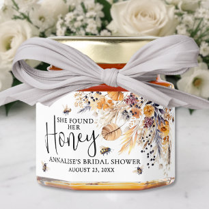 She Found Her Honey Wildflower Bridal Shower Honey Jar Favors